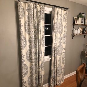 Pottery barn grey medallion curtain panels